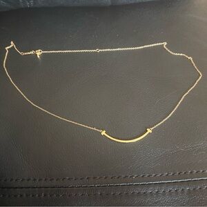 Tiffany & Co. Smile Pendant Necklace Rose Gold 18K